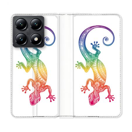 Housse Cuir Portefeuille Pour Xiaomi 14T Animal Salamandre Color