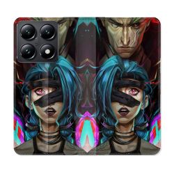 Housse Cuir Portefeuille Pour Xiaomi 14T Arcane Jynx Bleu