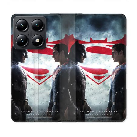 Housse Cuir Portefeuille Pour Xiaomi 14T Batman VS Superman