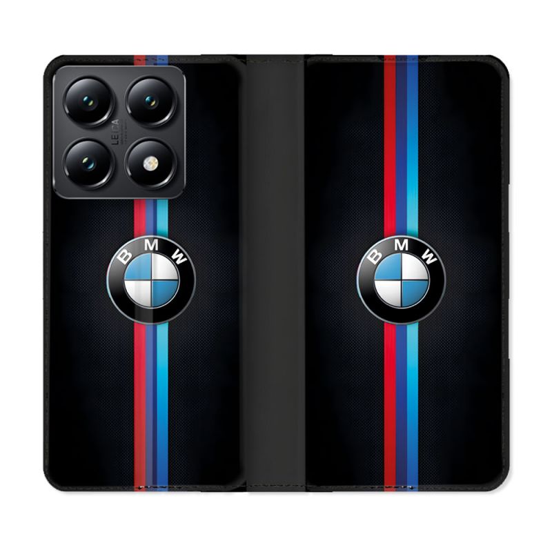 Housse Cuir Portefeuille Pour Xiaomi 14T BMW Logo
