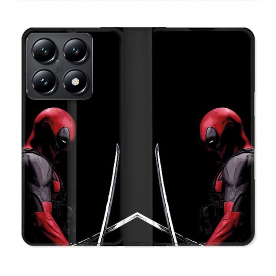 Housse Cuir Portefeuille Pour Xiaomi 14T Deadpool Epee