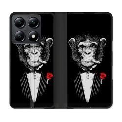 Housse Cuir Portefeuille Pour Xiaomi 14T Decale Singe Mafia