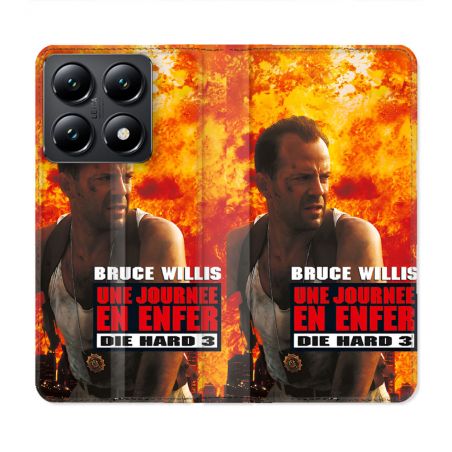 Housse Cuir Portefeuille Pour Xiaomi 14T Die Hard Affiche