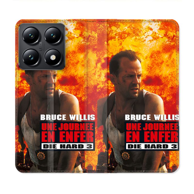 Housse Cuir Portefeuille Pour Xiaomi 14T Die Hard Affiche