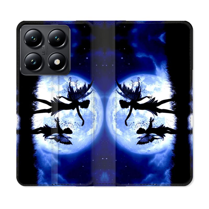 Housse Cuir Portefeuille Pour Xiaomi 14T Fantastique Fee Lune