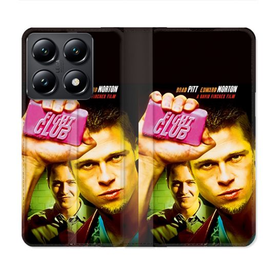 Housse Cuir Portefeuille Pour Xiaomi 14T Fight Club Affiche