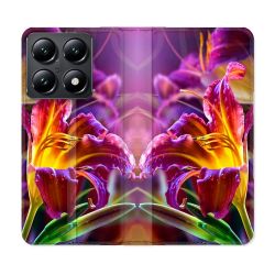 Housse Cuir Portefeuille Pour Xiaomi 14T Fleur Lys Color