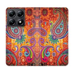Housse Cuir Portefeuille Pour Xiaomi 14T Fleur Psychedelic