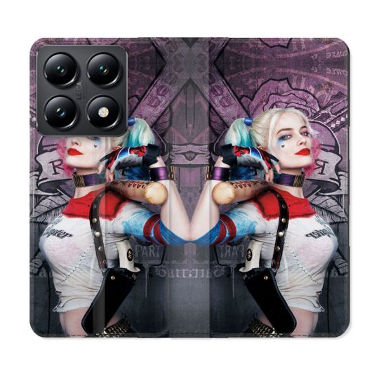 Housse Cuir Portefeuille Pour Xiaomi 14T Harley Quinn Batte