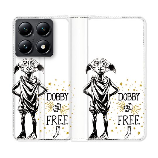 Housse Cuir Portefeuille Pour Xiaomi 14T Harry Potter Dobby Free Blanc
