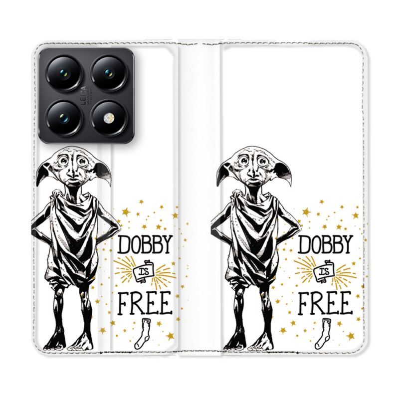 Housse Cuir Portefeuille Pour Xiaomi 14T Harry Potter Dobby Free Blanc