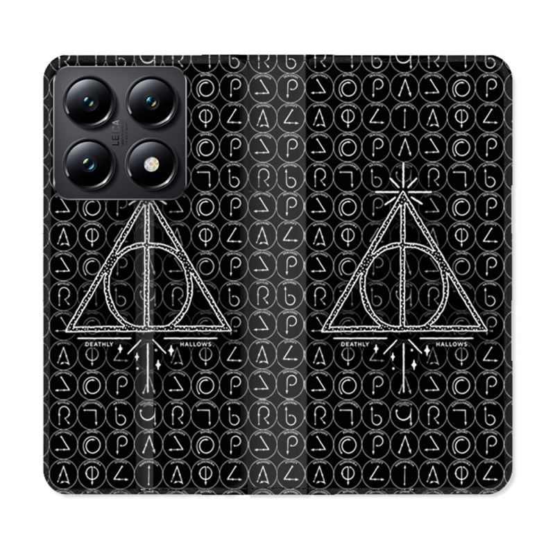 Housse Cuir Portefeuille Pour Xiaomi 14T Harry Potter Hollows Triangle Noir