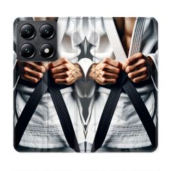 Housse Cuir Portefeuille Pour Xiaomi 14T Kimono Ceinture