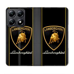 Housse Cuir Portefeuille Pour Xiaomi 14T Lamborghini Carbone
