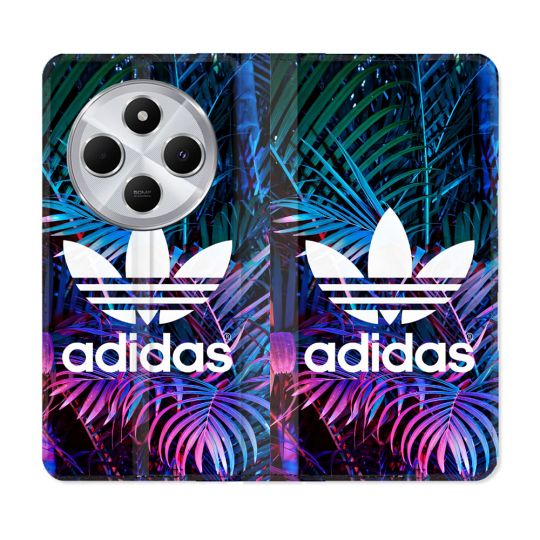 Housse Cuir Portefeuille Pour Xiaomi Redmi 14C 4G Adidas Palmier