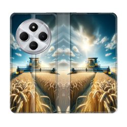 Housse Cuir Portefeuille Pour Xiaomi Redmi 14C 4G Agriculture Moissonneuse Blé