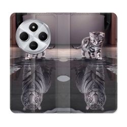 Housse Cuir Portefeuille Pour Xiaomi Redmi 14C 4G Animal Chat Reflet