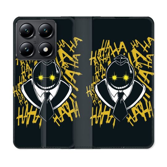 Housse Cuir Portefeuille Pour Xiaomi 14T Manga Assassination Classroom Kuro Noir