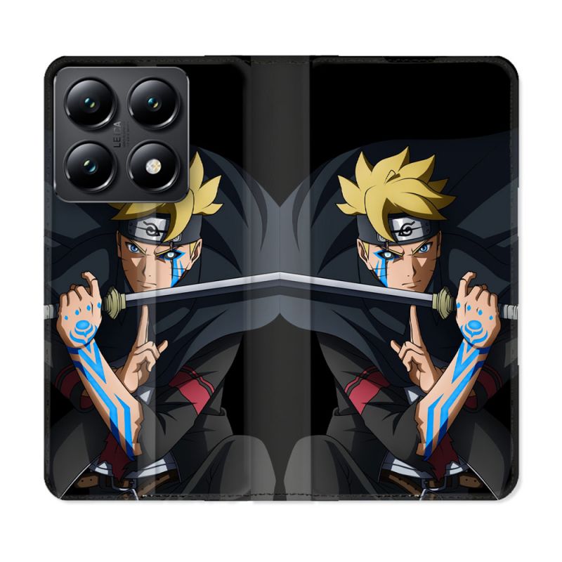 Housse Cuir Portefeuille Pour Xiaomi 14T Manga Boruto Tatouage