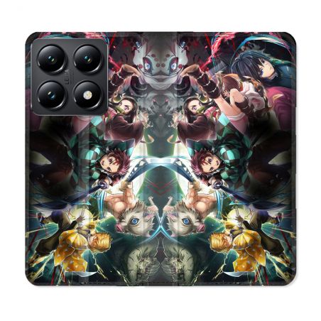 Housse Cuir Portefeuille Pour Xiaomi 14T Manga Demon Slayer Groupe