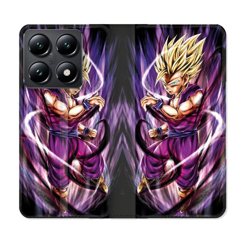 Housse Cuir Portefeuille Pour Xiaomi 14T Manga Dragon Ball Sangohan Violet