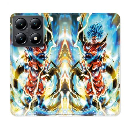 Housse Cuir Portefeuille Pour Xiaomi 14T Manga Dragon Ball Sangoku Blanc