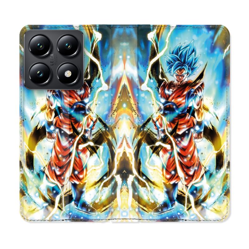 Housse Cuir Portefeuille Pour Xiaomi 14T Manga Dragon Ball Sangoku Blanc