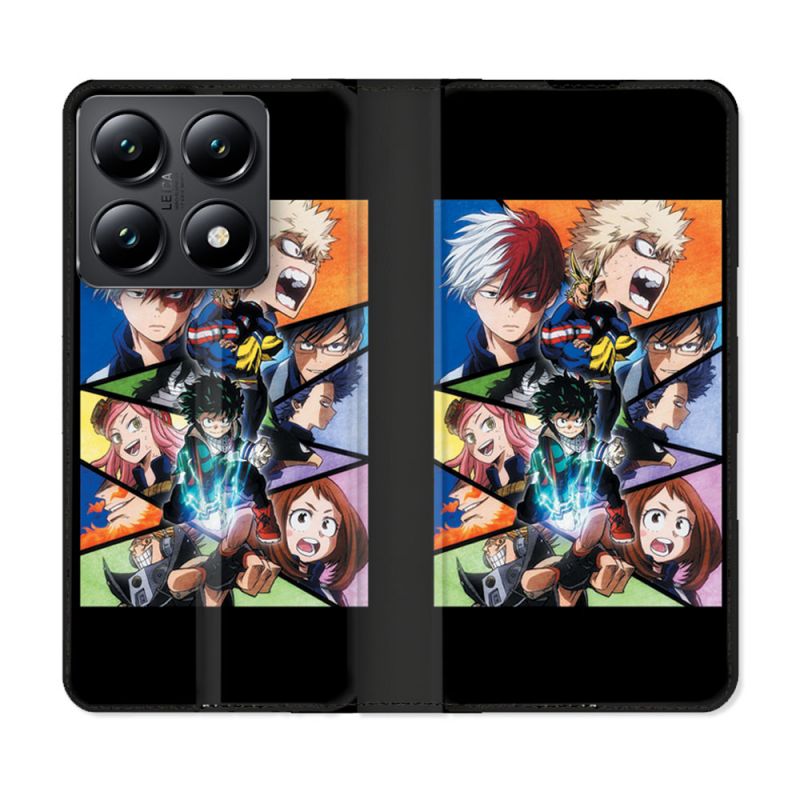 Housse Cuir Portefeuille Pour Xiaomi 14T Manga My Hero Academia Noir