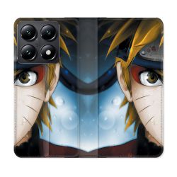 Housse Cuir Portefeuille Pour Xiaomi 14T Manga Naruto Blanc