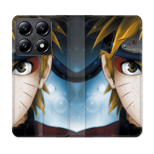 Housse Cuir Portefeuille Pour Xiaomi 14T Manga Naruto Blanc