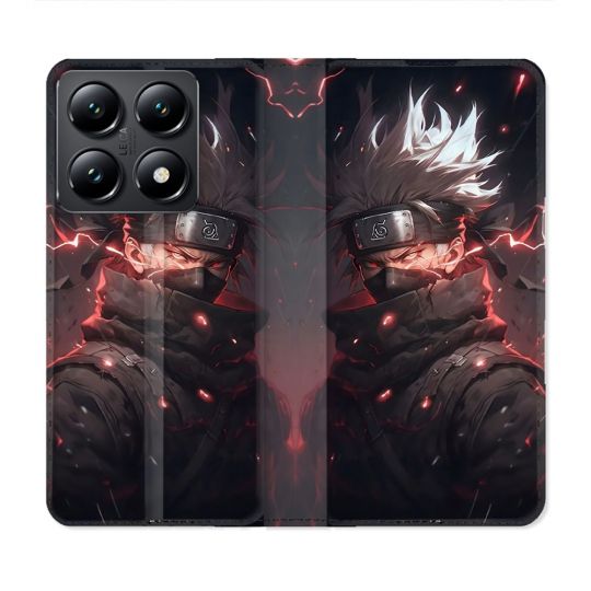 Housse Cuir Portefeuille Pour Xiaomi 14T Manga Naruto Kakashi Dark