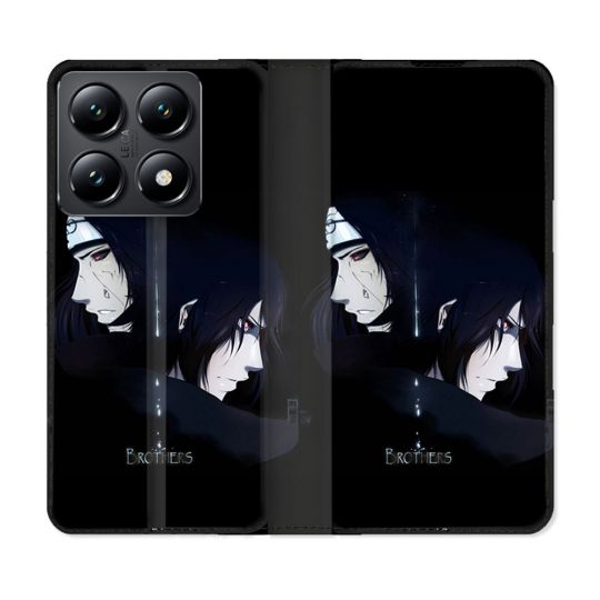 Housse Cuir Portefeuille Pour Xiaomi 14T Manga Naruto Sasuke Itachi