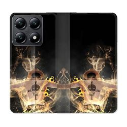 Housse Cuir Portefeuille Pour Xiaomi 14T Manga One Piece Ace Noir