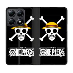 Housse Cuir Portefeuille Pour Xiaomi 14T Manga One Piece Tete de Mort