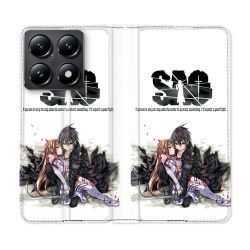 Housse Cuir Portefeuille Pour Xiaomi 14T Manga SAO sword Art Online Blanc