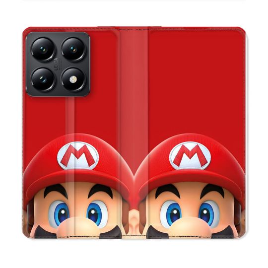 Housse Cuir Portefeuille Pour Xiaomi 14T Mario Rouge