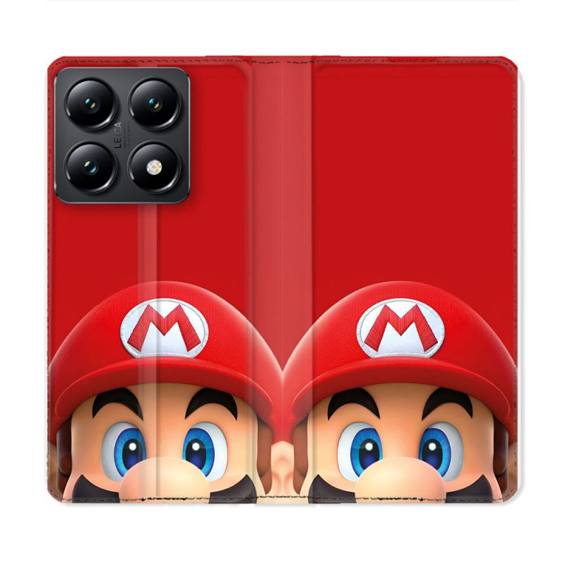 Housse Cuir Portefeuille Pour Xiaomi 14T Mario Rouge