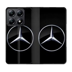 Housse Cuir Portefeuille Pour Xiaomi 14T Mercedes Carbone