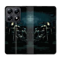 Housse Cuir Portefeuille Pour Xiaomi 14T Moto Harley Vintage