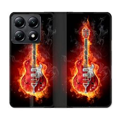 Housse Cuir Portefeuille Pour Xiaomi 14T Musique Guitare Electrique