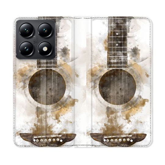 Housse Cuir Portefeuille Pour Xiaomi 14T Musique Guitare Tag