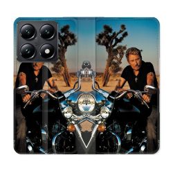 Housse Cuir Portefeuille Pour Xiaomi 14T Musique Johnny Hallyday Moto