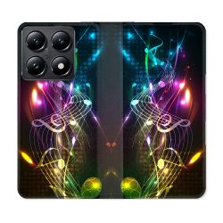 Housse Cuir Portefeuille Pour Xiaomi 14T Musique Partition Multicolore
