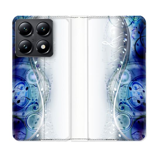 Housse Cuir Portefeuille Pour Xiaomi 14T Musique Partition Vague