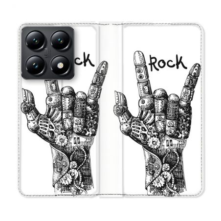 Housse Cuir Portefeuille Pour Xiaomi 14T Musique Rock Main