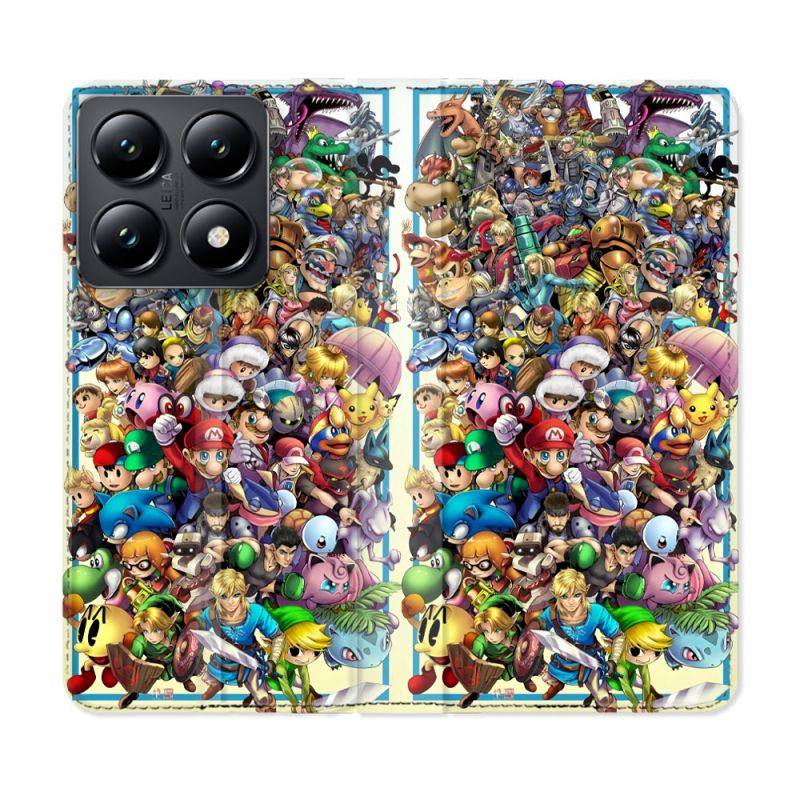 Housse Cuir Portefeuille Pour Xiaomi 14T Nintendo