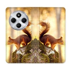 Housse Cuir Portefeuille Pour Xiaomi Redmi 14C 4G Animal Ecureuil Bois