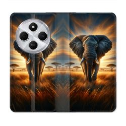 Housse Cuir Portefeuille Pour Xiaomi Redmi 14C 4G Animal Elephant Savane