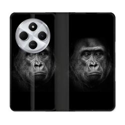 Housse Cuir Portefeuille Pour Xiaomi Redmi 14C 4G Animal Gorille Noir