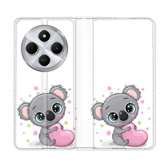 Housse Cuir Portefeuille Pour Xiaomi Redmi 14C 4G Animal Koala Cœur